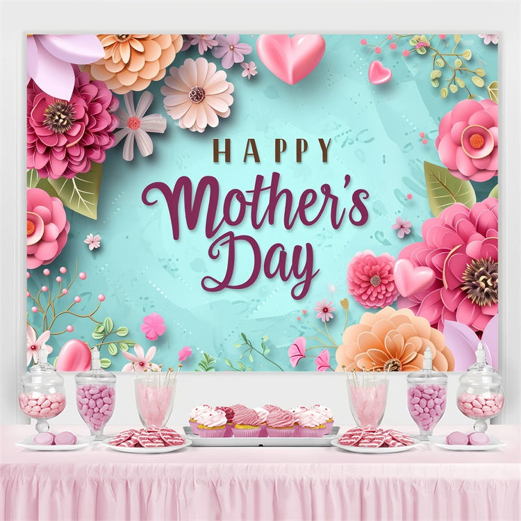 Backdrops für Muttertag Mint Grün Blush Floral Custom Backdrop GTY3-143