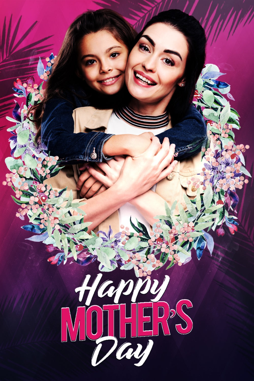 Backdrop für den Muttertag Tropical Floral Wreath Custom Backdrop GTY3-149