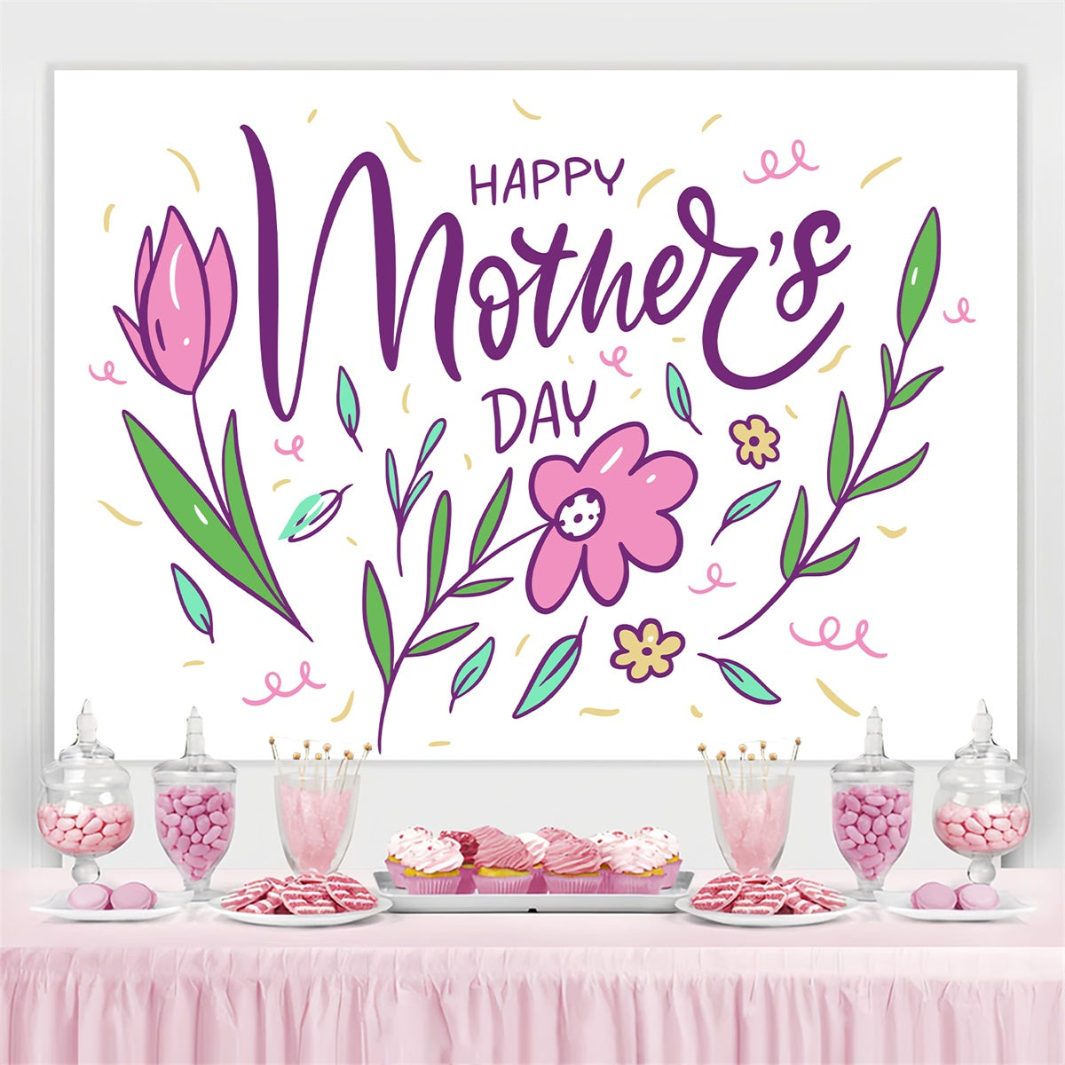 Backdrops für den Muttertag Charming Sketch Bloom Custom Backdrop GTY3-150