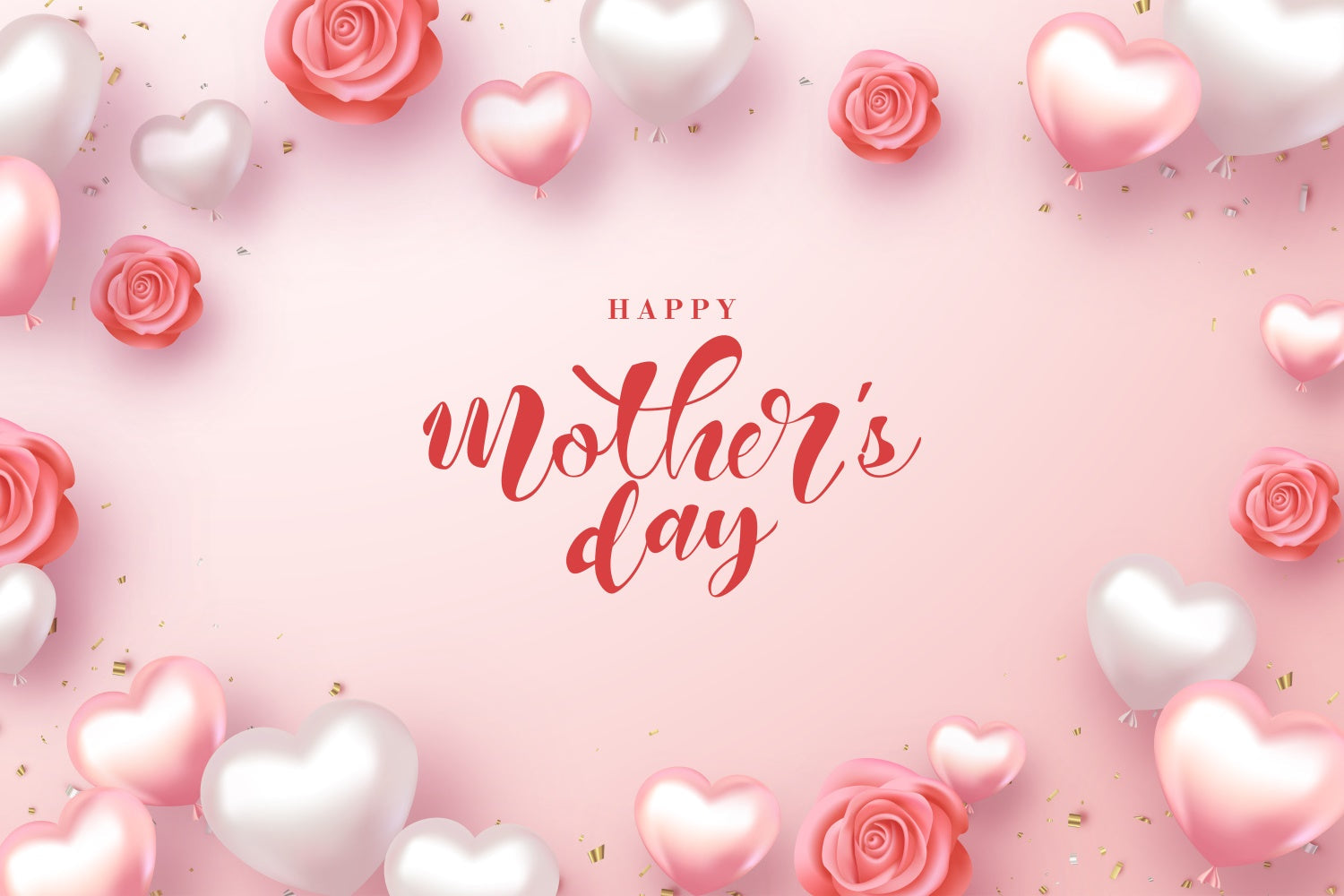 Backdrops für Muttertag Luxus Rose Herz Ballon Custom Backdrop GTY3-151