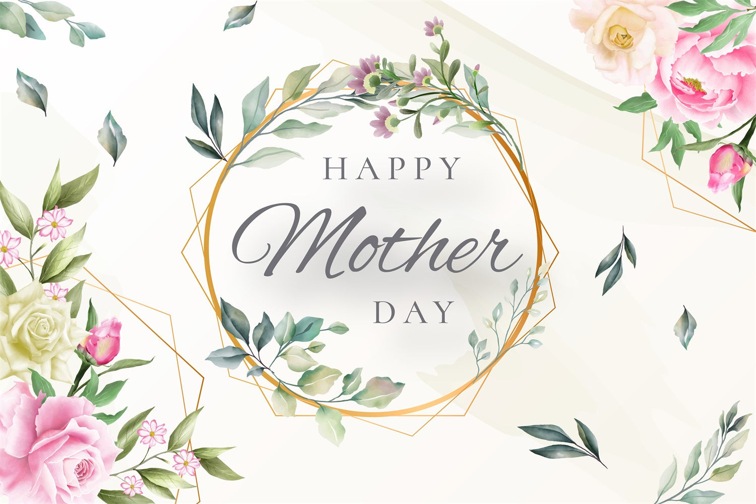 Hintergrund für Muttertag Zarter Goldrahmen Grüner Hintergrund GTY3-154