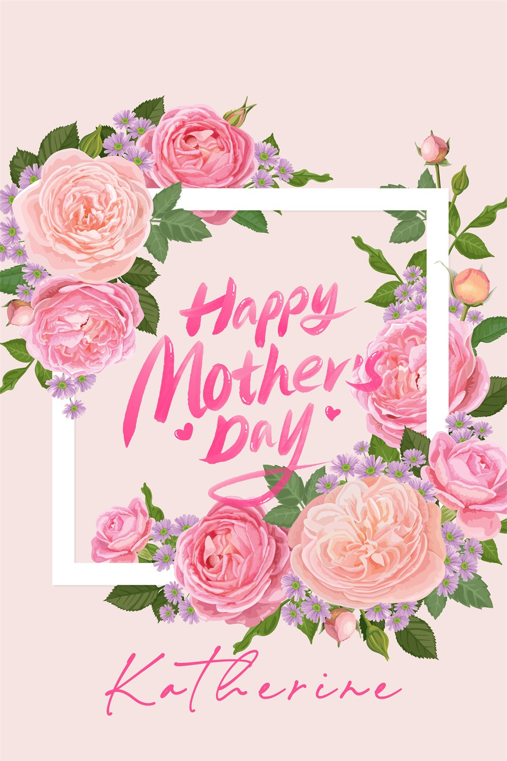 Muttertag Fotokulisse Romantischer Blumenrahmen Individuelle Kulisse GTY3-159