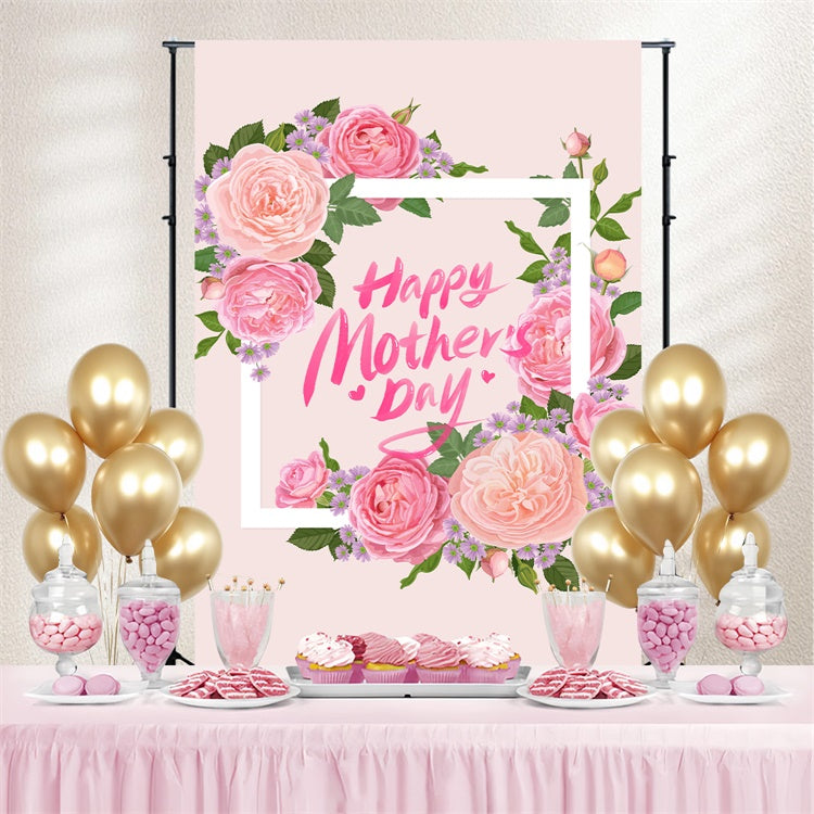 Muttertag Fotokulisse Romantischer Blumenrahmen Individuelle Kulisse GTY3-159