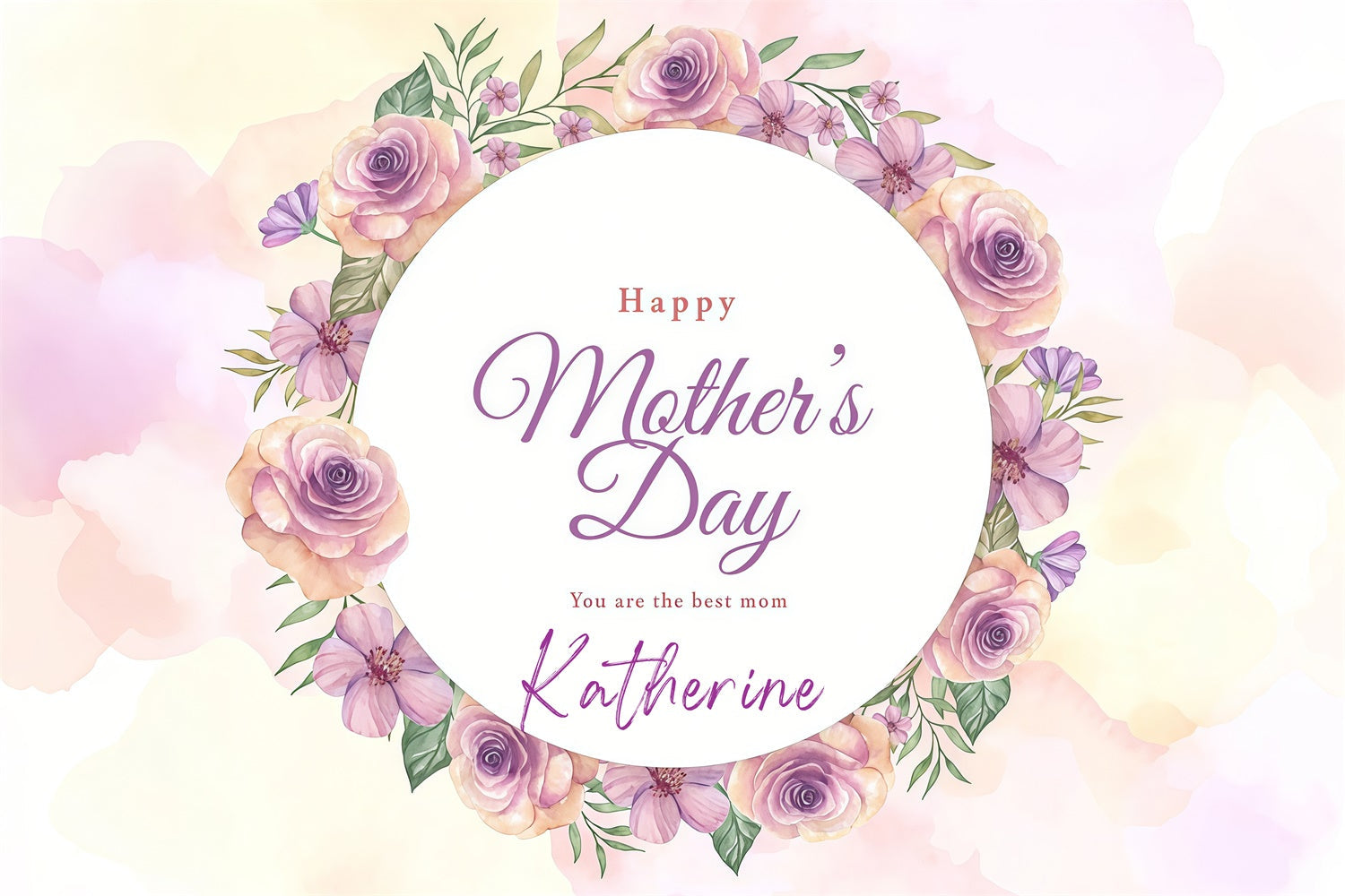 Muttertag Fotohintergrund Lavendel Rosenkranz Custom Backdrop GTY3-161