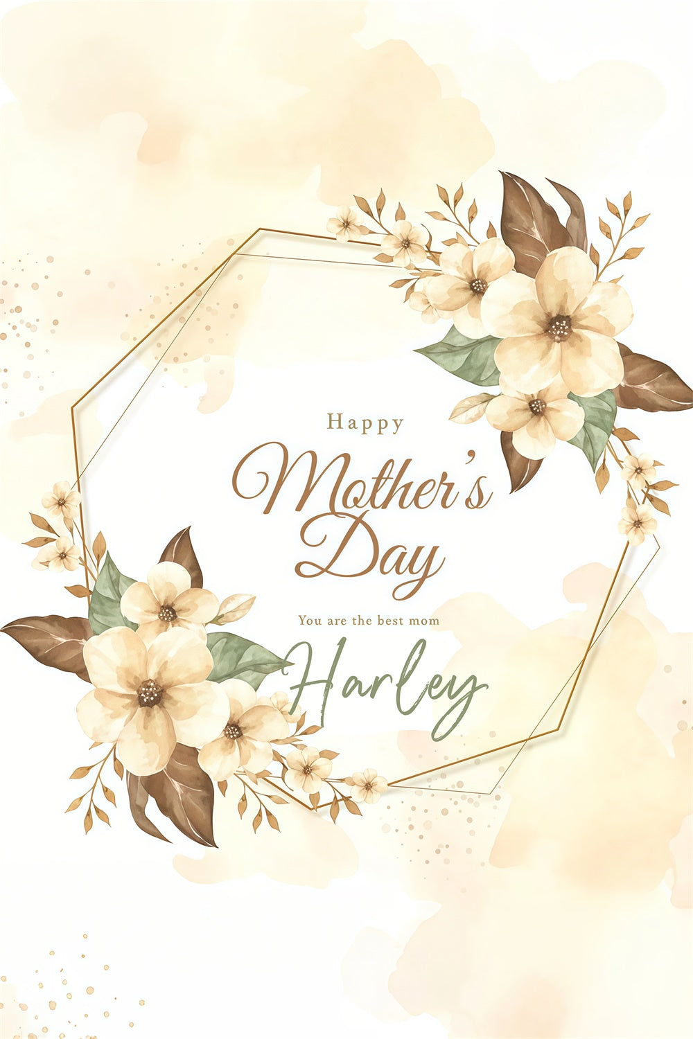 Hintergrundbilder für den Muttertag Klassisches Aquarell mit Blumen GTY3-164