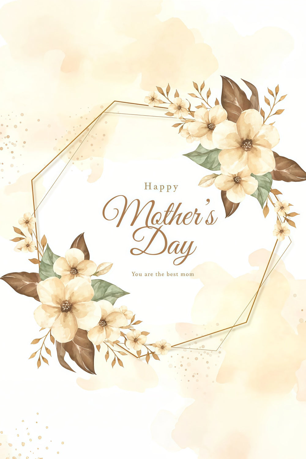 Hintergrundbilder für den Muttertag Klassisches Aquarell mit Blumen GTY3-164