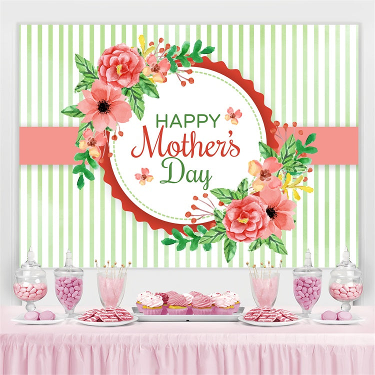 Muttertags-Hintergrund Frischer grün gestreifter Blumen-Hintergrund GTY3-168