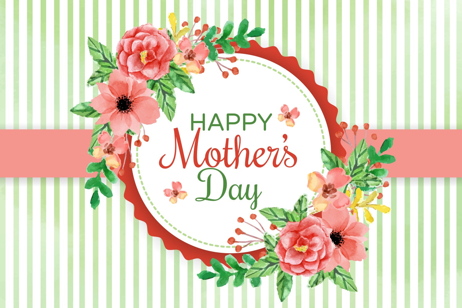 Muttertags-Hintergrund Frischer grün gestreifter Blumen-Hintergrund GTY3-168