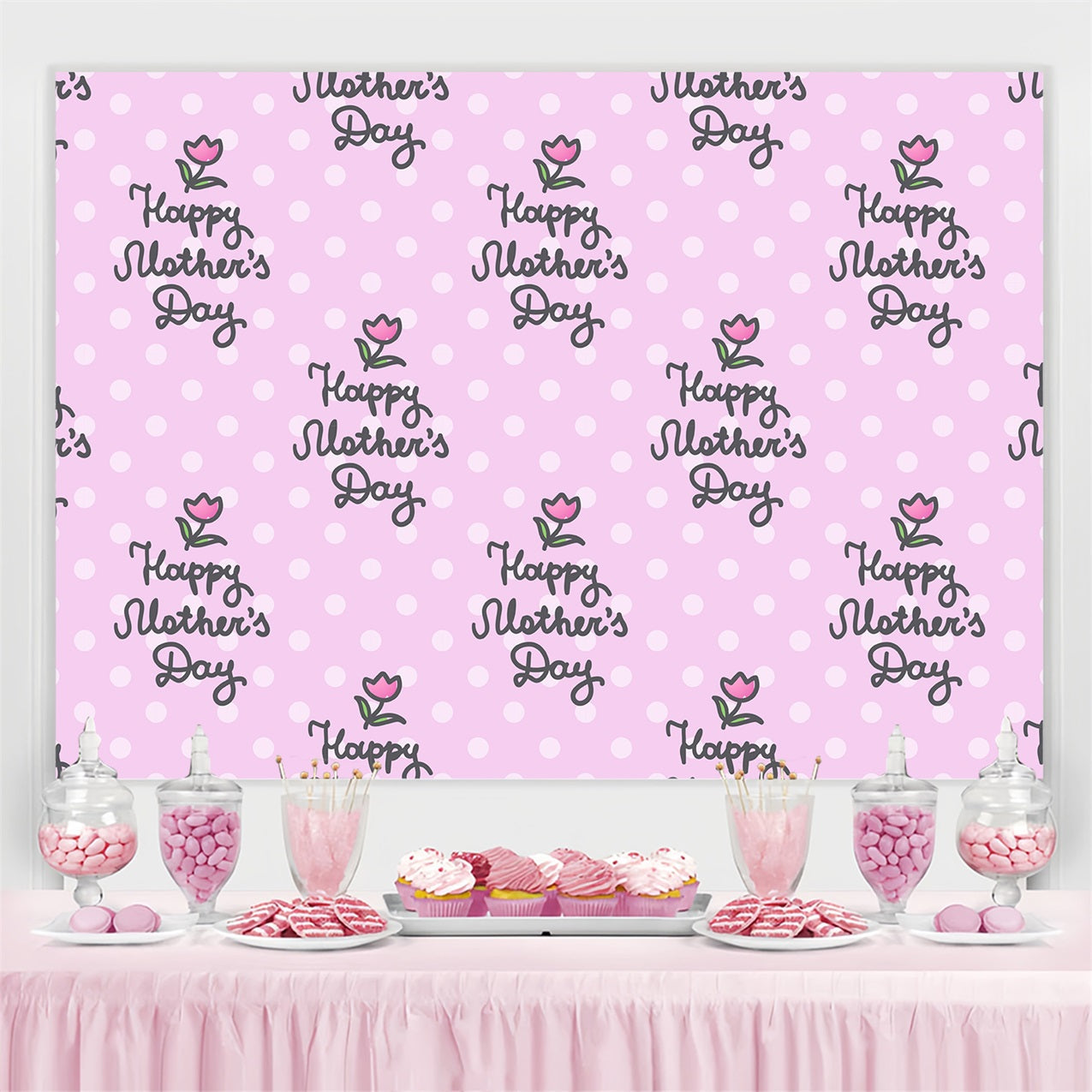 Muttertags-Hintergrundbild Personalisierbare Erbsen Rosen Tulpen CJJ3-177