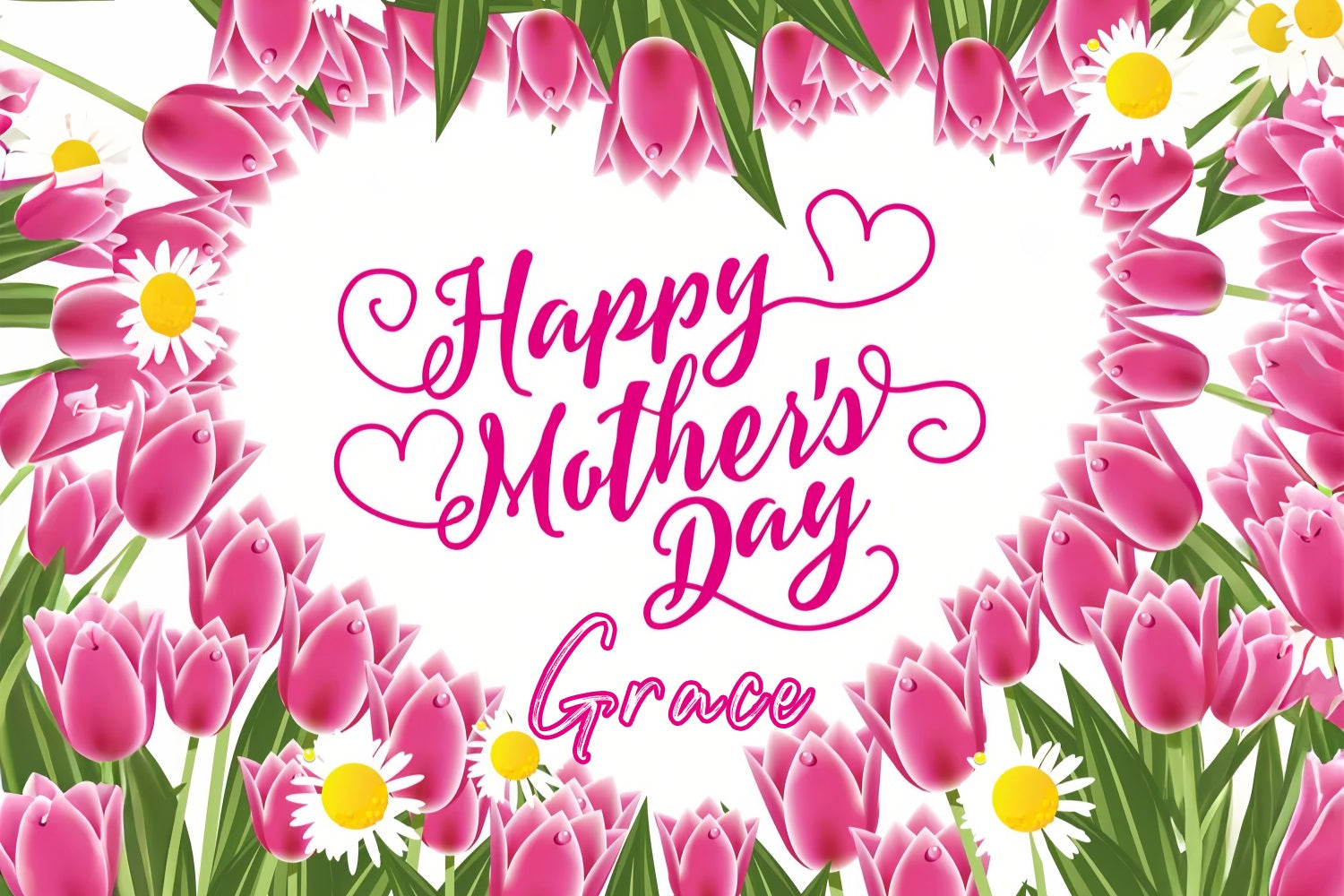 Muttertags-Hintergrundbild zum Anpassen Tulpe Verzaubertes Herz CJJ3-187