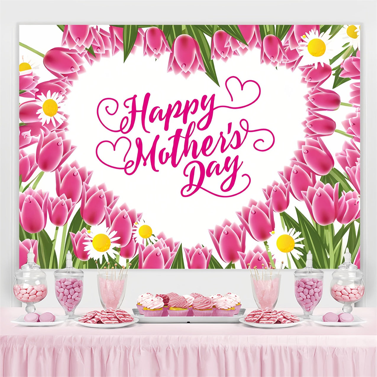 Muttertags-Hintergrundbild zum Anpassen Tulpe Verzaubertes Herz CJJ3-187