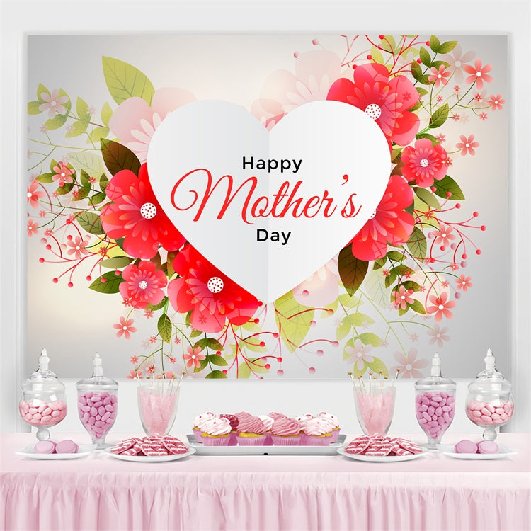 Muttertags-Hintergrundbild Personalisierbares Blumenherz Rot CJJ3-195