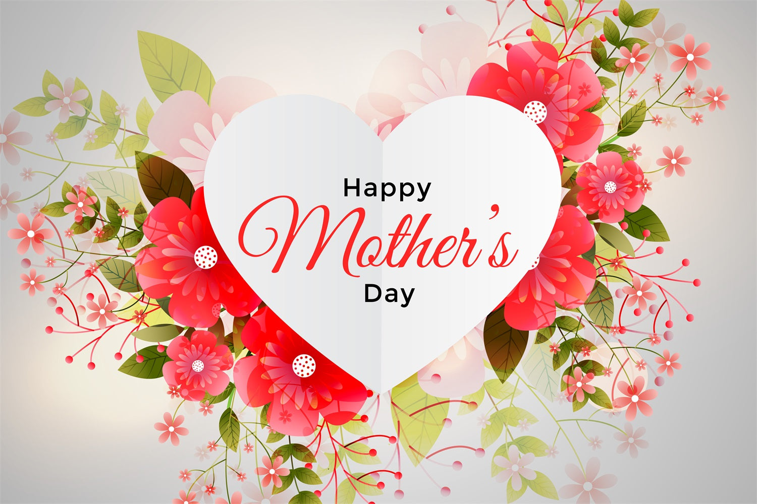 Muttertags-Hintergrundbild Personalisierbares Blumenherz Rot CJJ3-195