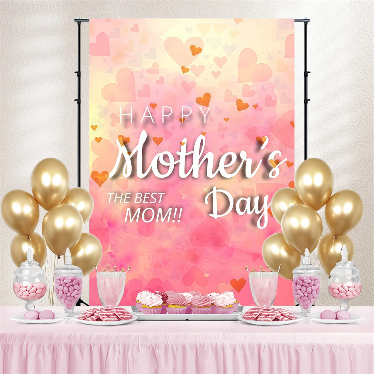 Muttertags-Hintergrundbild Personalisierbar Feierliches Herz CJJ3-197