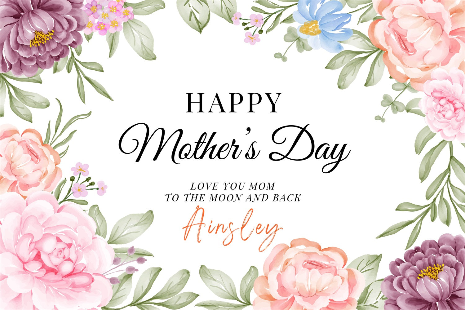 Muttertags-Hintergrundbild Personalisierbares Blumenherz Warm CJJ3-200