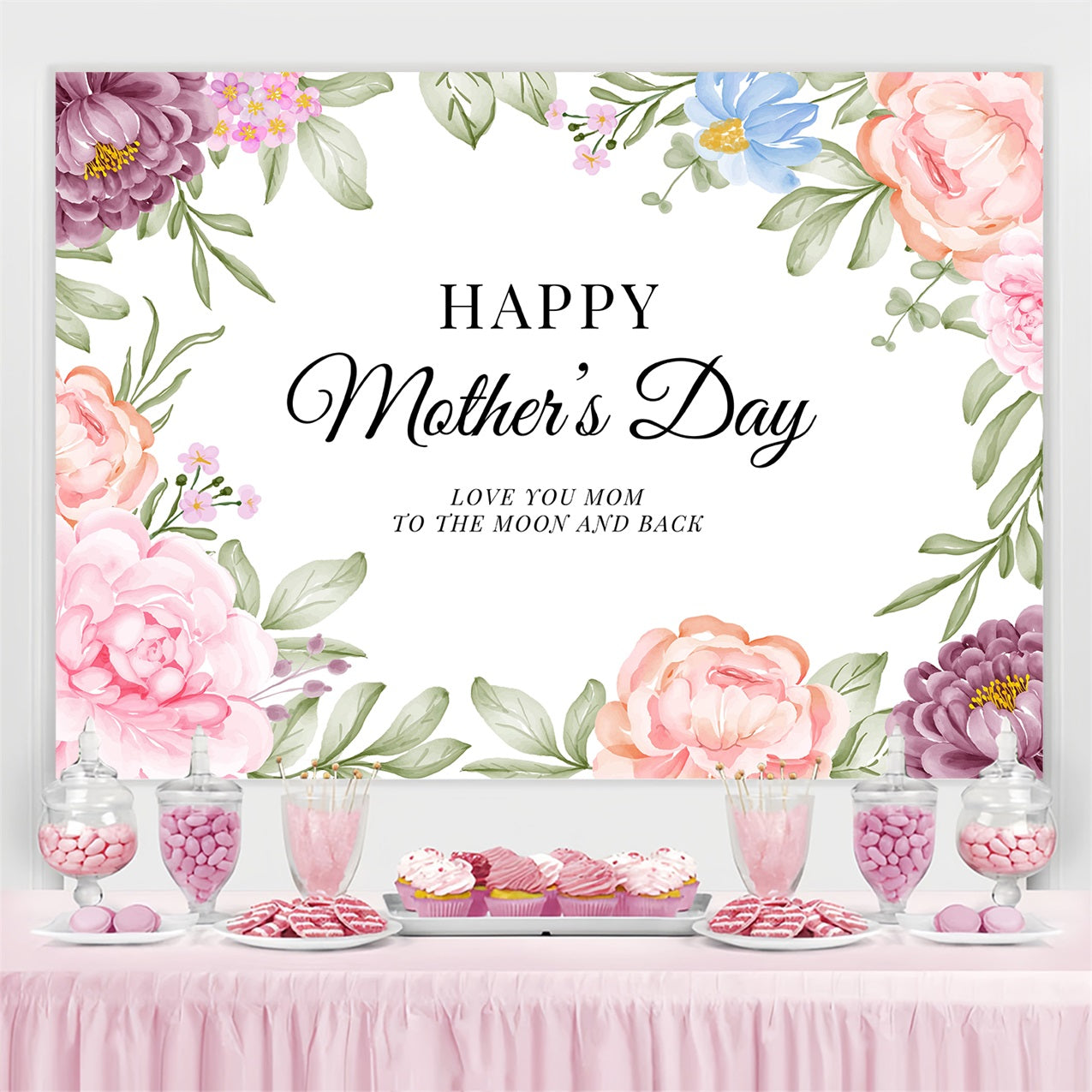 Muttertags-Hintergrundbild Personalisierbares Blumenherz Warm CJJ3-200