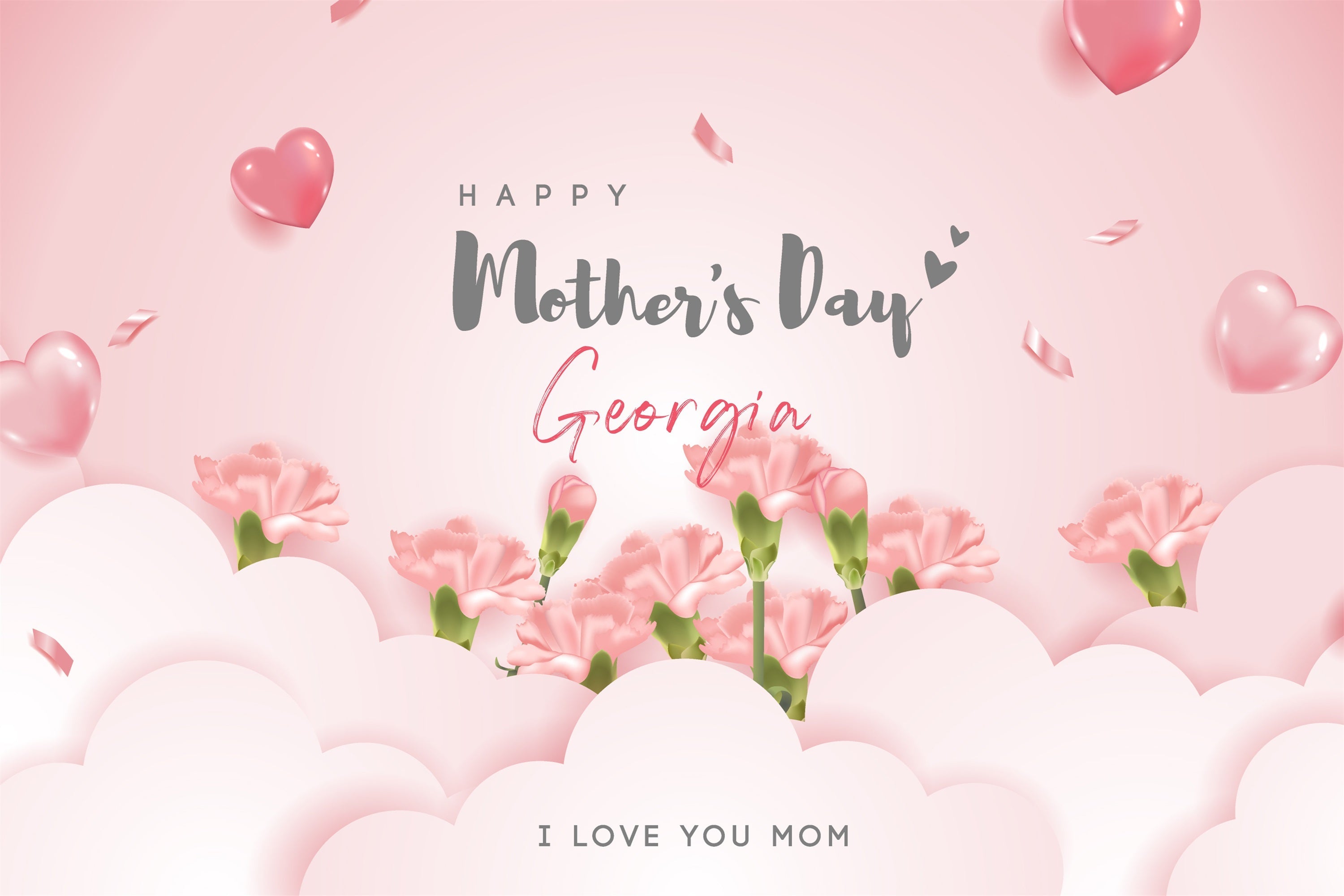 Muttertags-Hintergrundbild Personalisierbare Nelke Rosa CJJ3-203