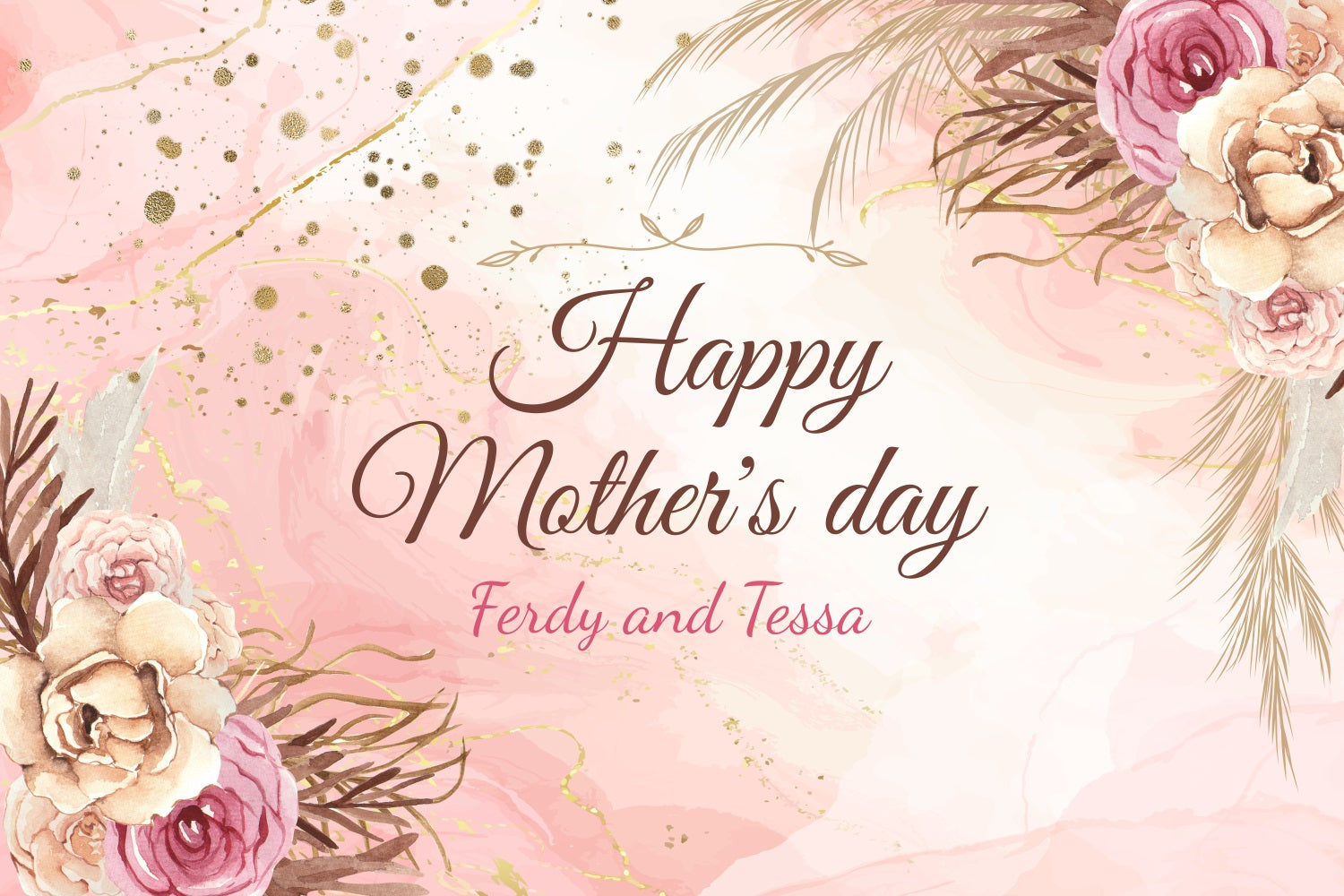 Muttertags-Hintergrundbild Personalisierbare Glitzernde Rose CJJ3-206