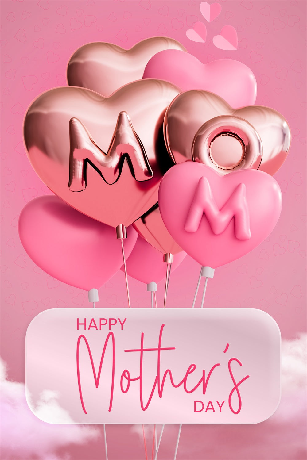 Muttertags-Hintergrundbild zum Anpassen von Herzluftballons mit Rosen CJJ3-210