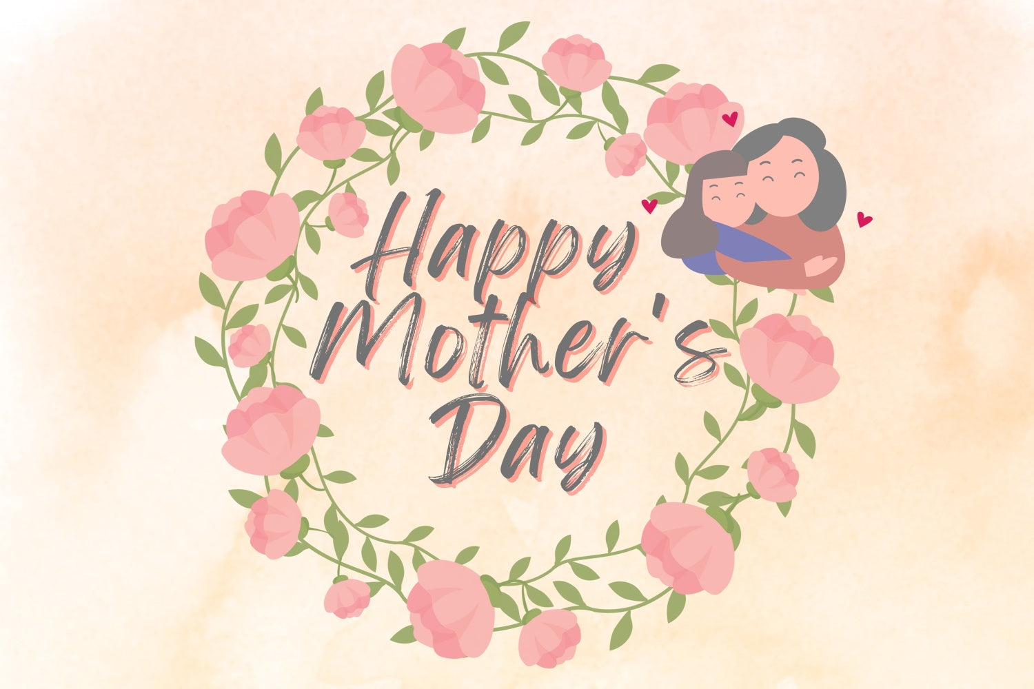 Backdrops für Muttertag Warme Aquarellkränze Custom Backdrop GTY3-218