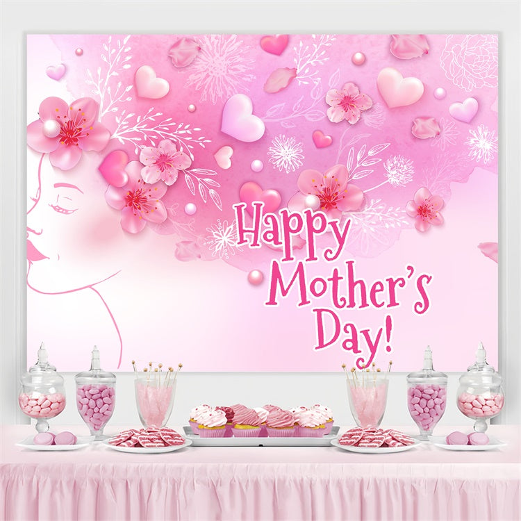 Happy Mother's Day Backdrop Künstlerisches Blumenprofil Custom Backdrop GTY3-221