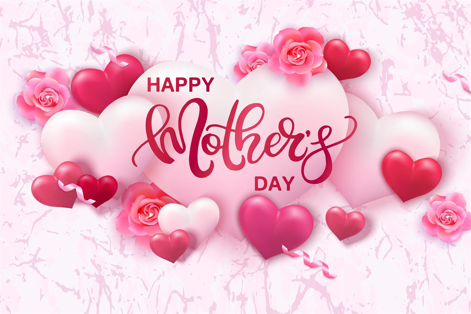 Hintergrund für den Muttertag Romantisches Herz Rose Personalisierter Hintergrund GTY3-225