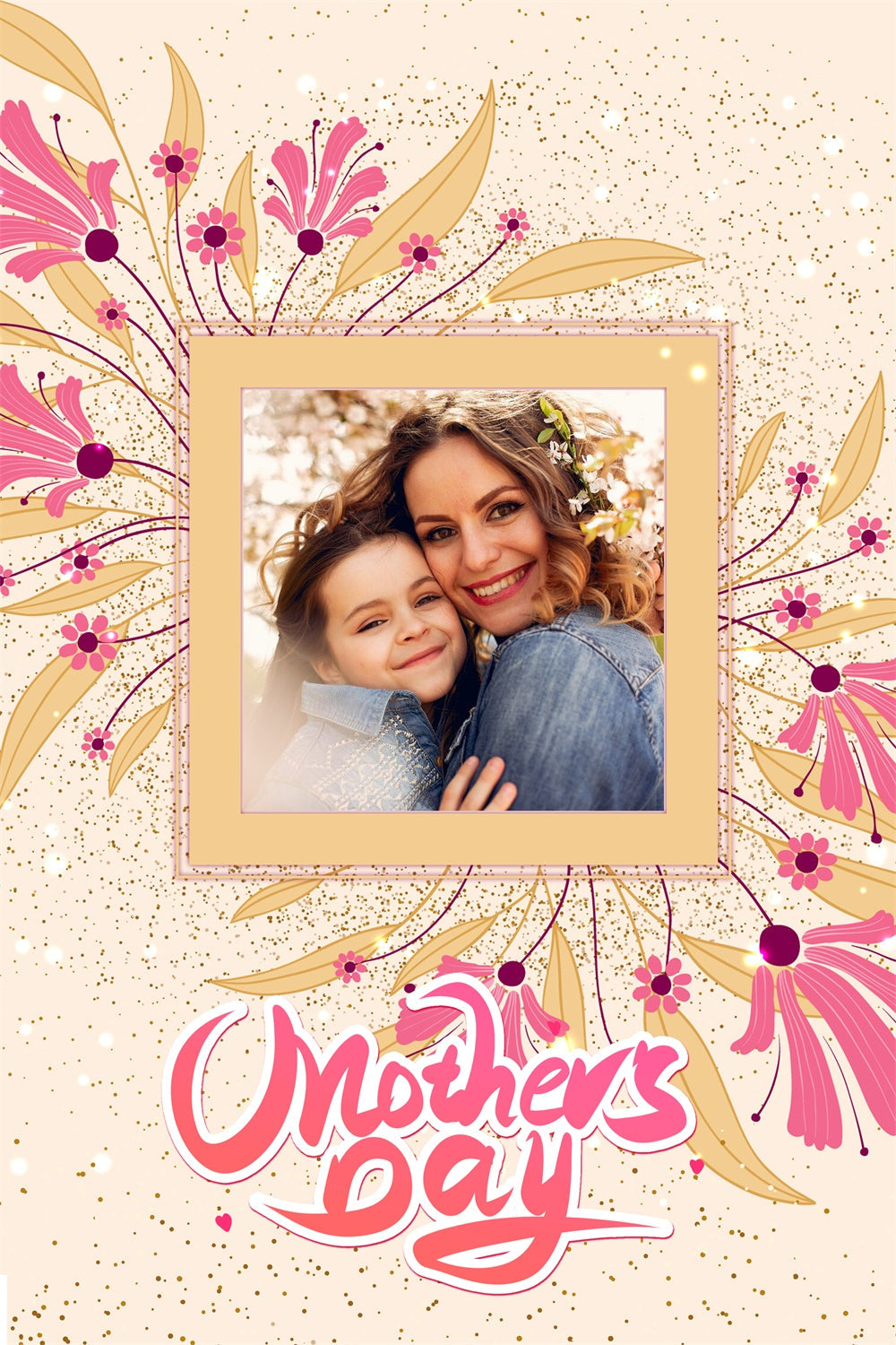 Mothers Day Backdrop Ideen Luxuriöse Blume Rahmen Custom Backdrop GTY3-226