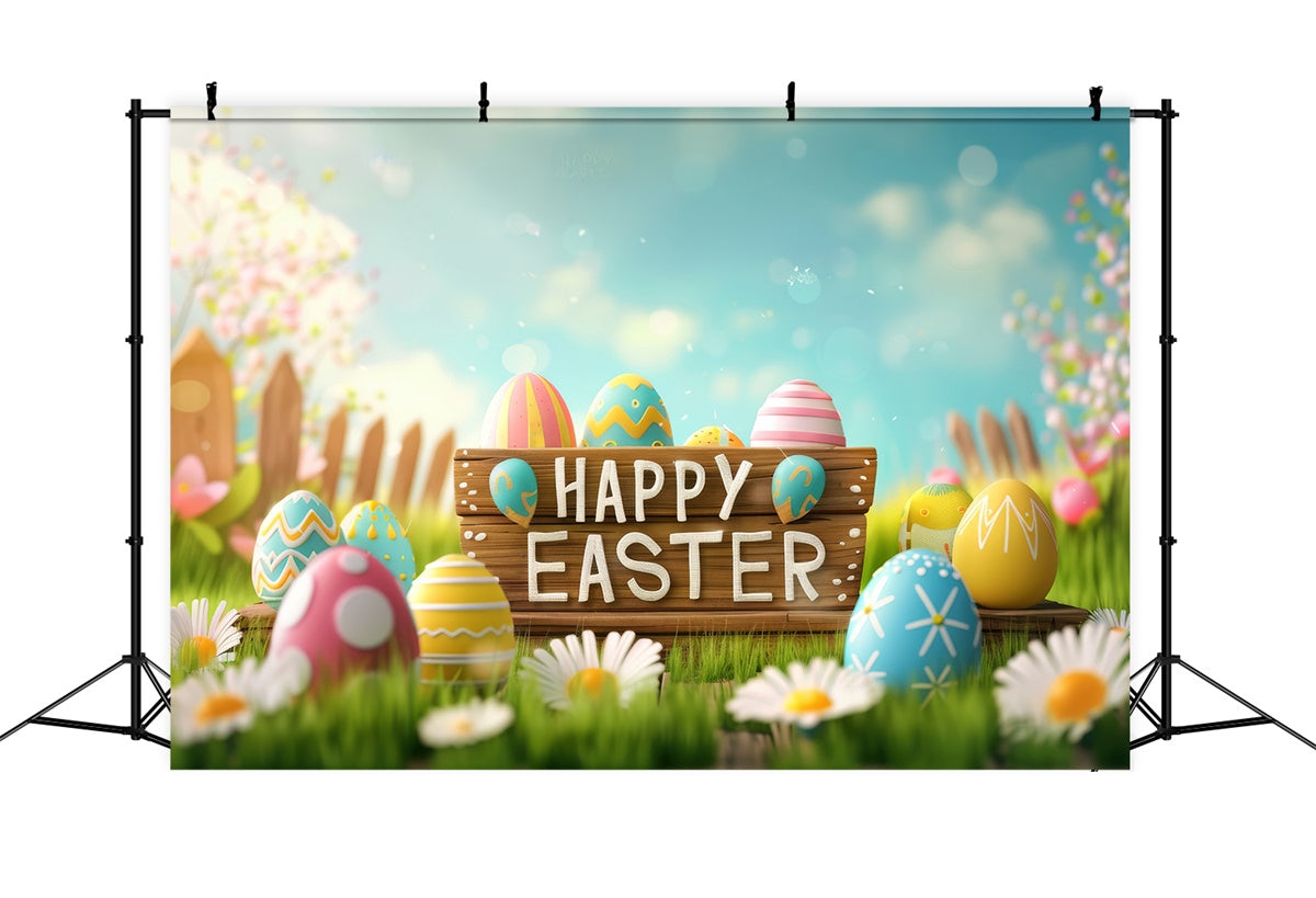 Ostern Backdrops Fotografie Heller Himmel Pastell Ei Backdrop GTY3-234