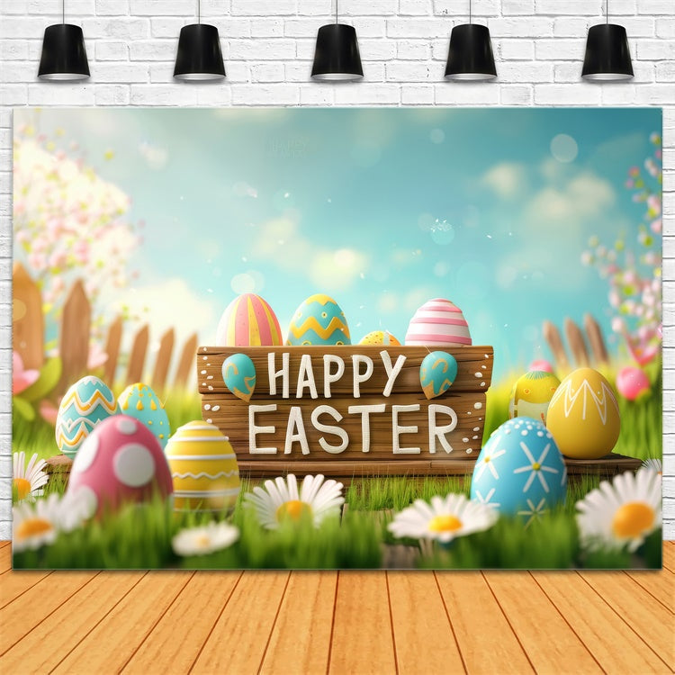 Ostern Backdrops Fotografie Heller Himmel Pastell Ei Backdrop GTY3-234