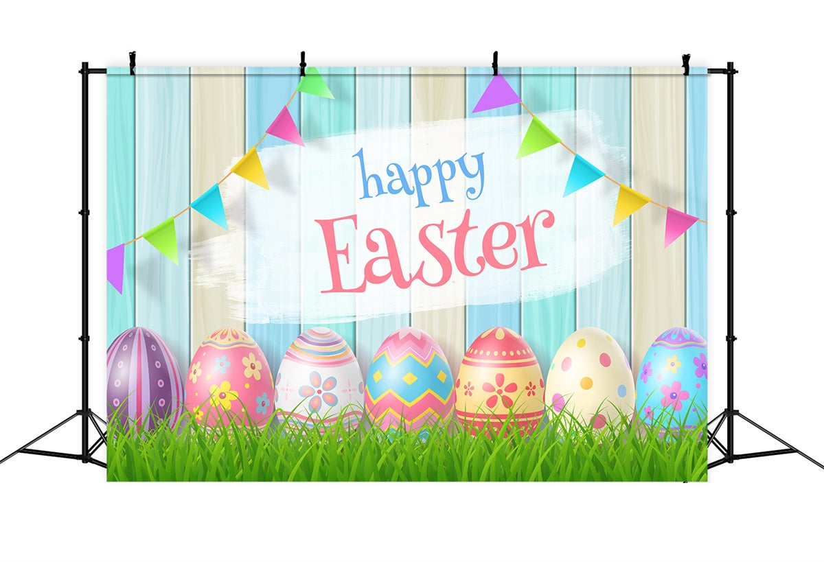 Backdrop Ostern Buntes Pastell Ei Banner Backdrop GTY3-239