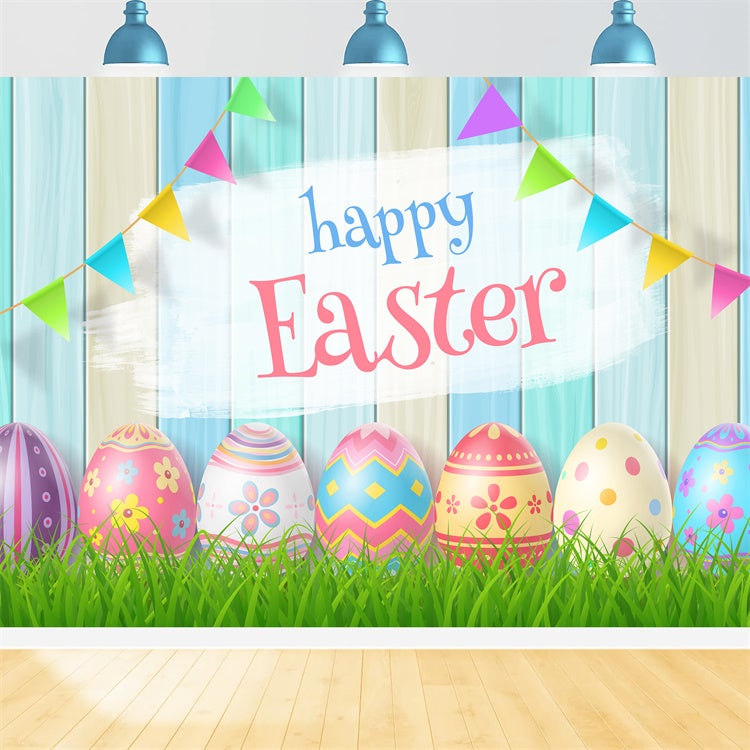 Backdrop Ostern Buntes Pastell Ei Banner Backdrop GTY3-239