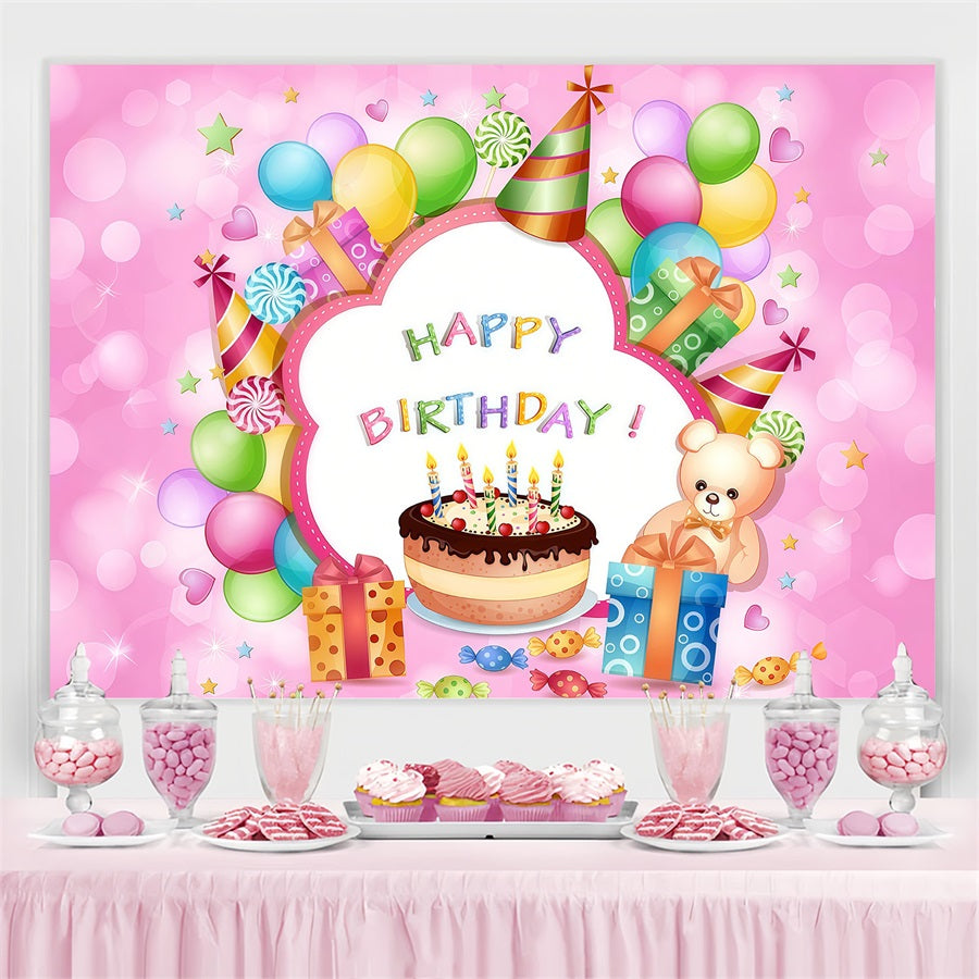 Happy Birthday Backdrop Cartoon Party Kinder Custom Backdrop GTY3-250