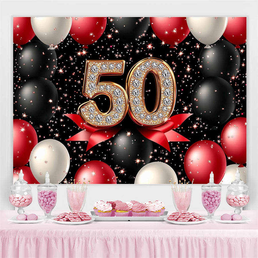 50. Geburtstag Fotokulisse Diamant Ballon Individuell gestaltete Kulisse GTY3-257