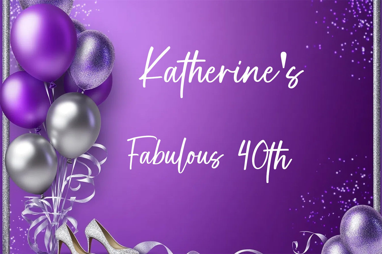Personalisierte Geburtstag Backdrops Ballons Lila Backdrop GTY3-268