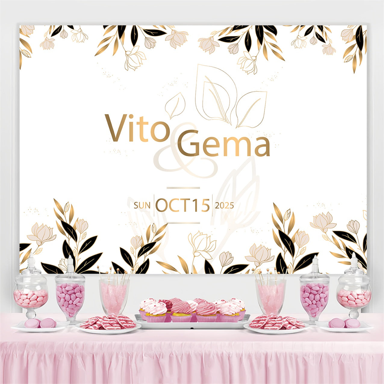 Hochzeit Backdrop Ideen Floral Akzent Custom Backdrop GTY3-275
