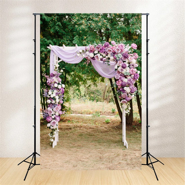 Lila Blumen Backdrop Lavendel Floral Arch Hochzeit Hintergrund GTY3-29
