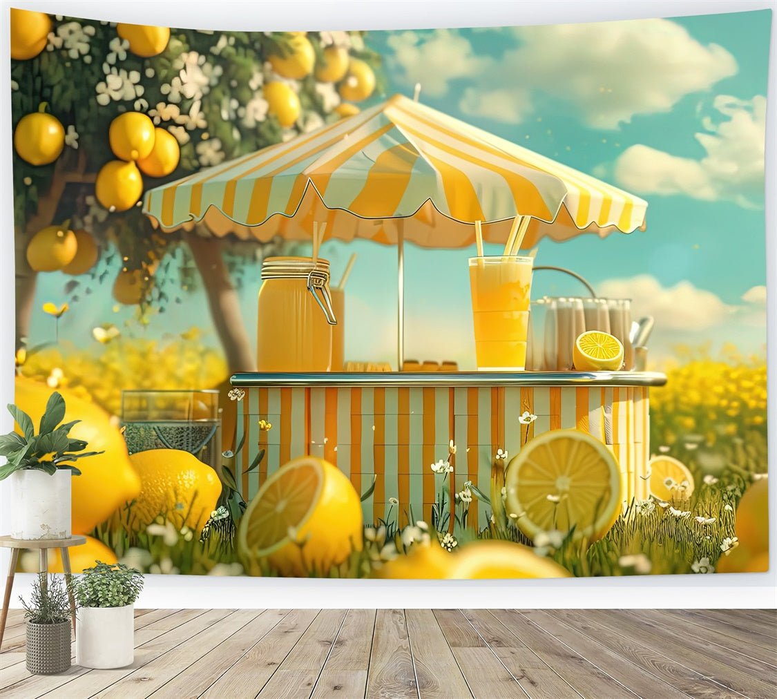 Zitrone Backdrop Zitronenbaum Sonnenschein Markt Backdrop GTY3-299