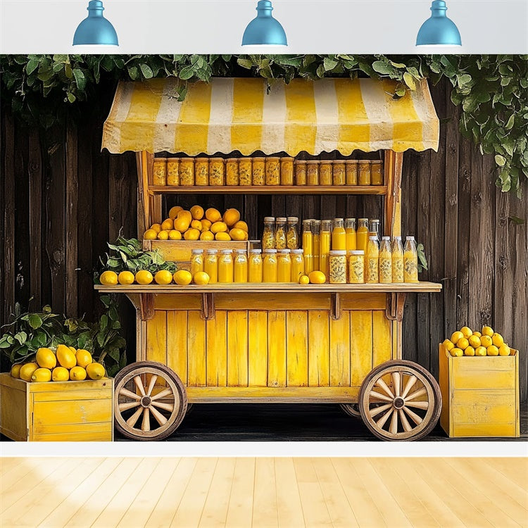 Zitrone Backdrop Zitrone Vintage Saft Stand Sommer Backdrop GTY3-401