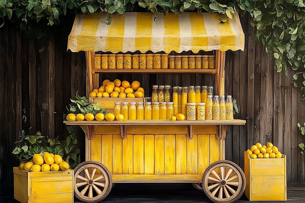 Zitrone Backdrop Zitrone Vintage Saft Stand Sommer Backdrop GTY3-401