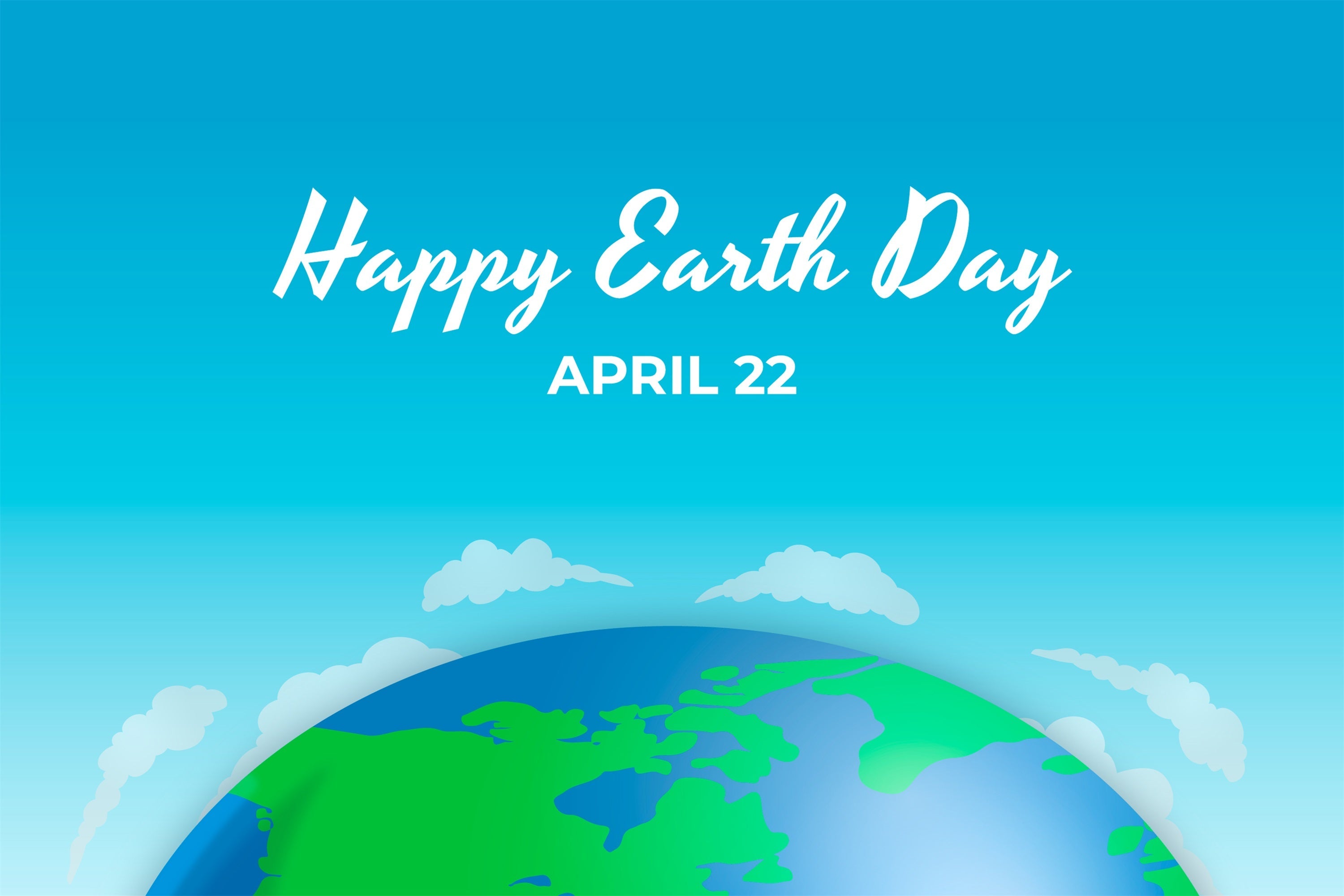 Happy Earth Day Backdrop Blauer Himmel Erde Design Backdrop GTY3-44