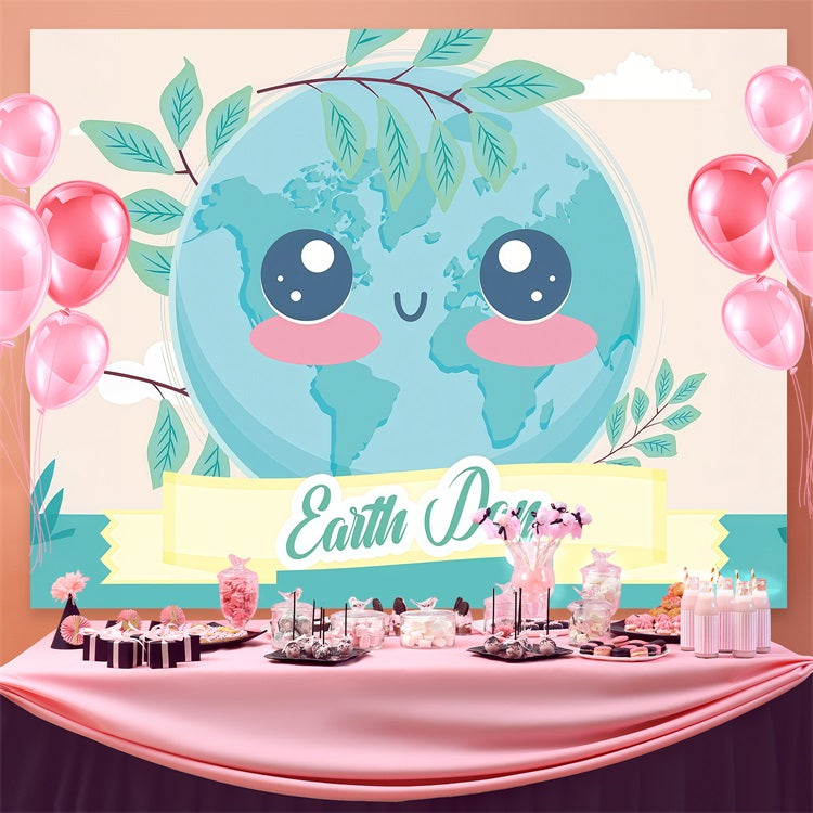 Happy Earth Day Backdrop Lächelnder Planet Erde Backdrop GTY3-61