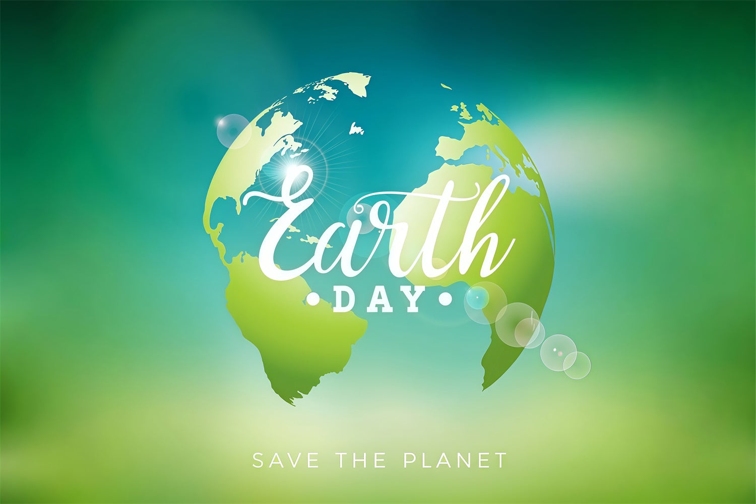Happy Earth Day Backdrop Öko-friedlicher grüner Planet Backdrop GTY3-62