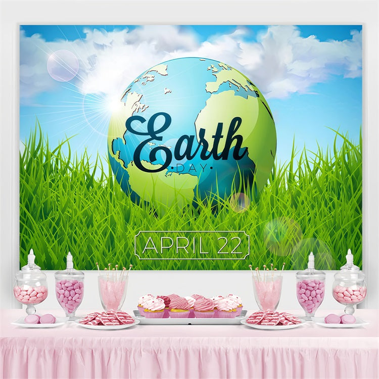 Happy Earth Day Backdrop Grünes Gras 22. April Backdrop GTY3-74