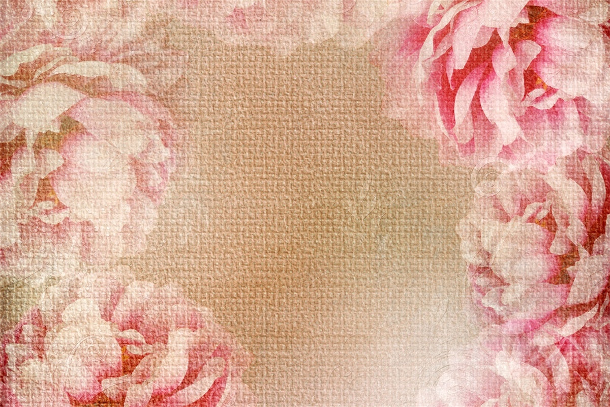Porträt-Hintergrundkulissen Vintage Floral Canvas Beige Hintergrund GTY3-82