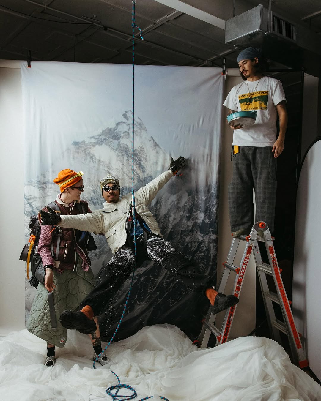 Winter Schnee Berg Fotokabine Hintergrund J02812