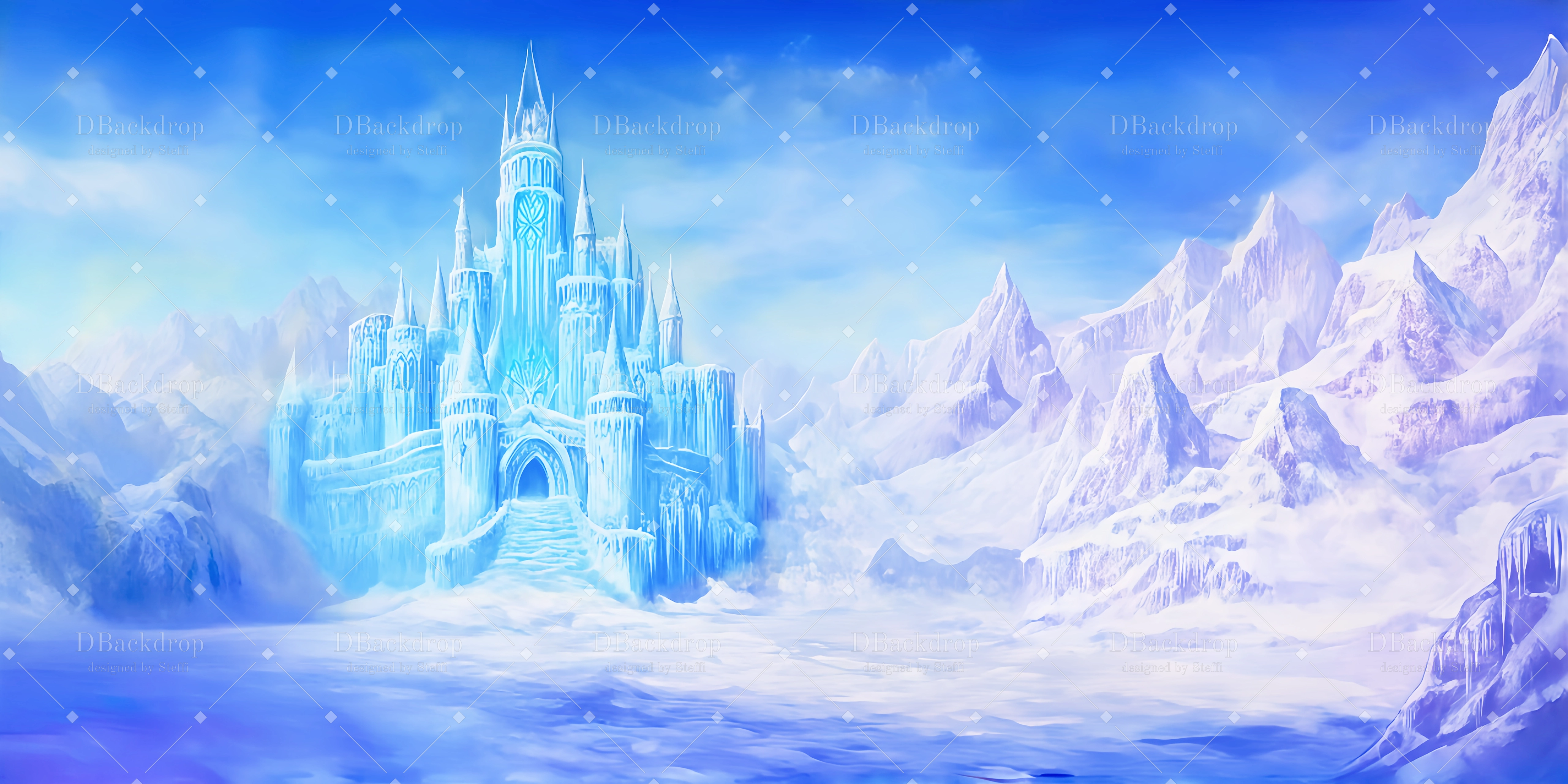 Günstige Theaterkulissen „Eisschloss“ Kulisse für Theater CSH59-T45