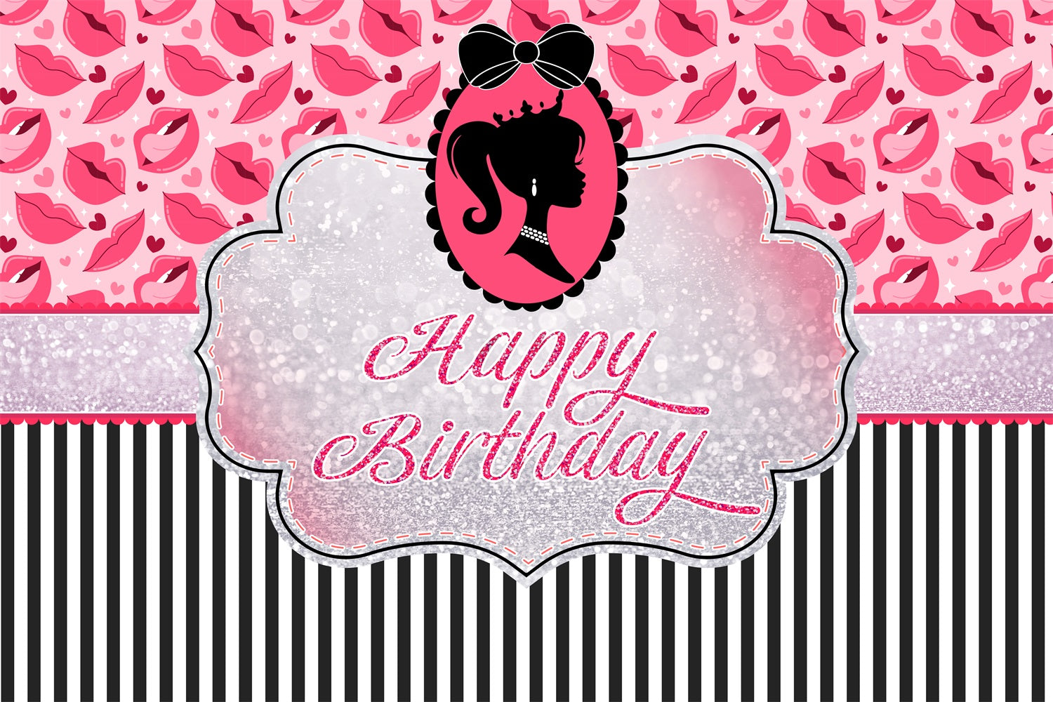 Individueller Hintergrund Geburtstag Rosa Puppe Glitzernde Prinzessin Hintergrund LXX1-202
