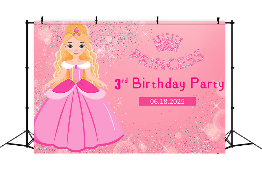Individuell gestaltete Geburtstagskulisse Pink Girl Glittery Rosa Hintergrund LXX1-206