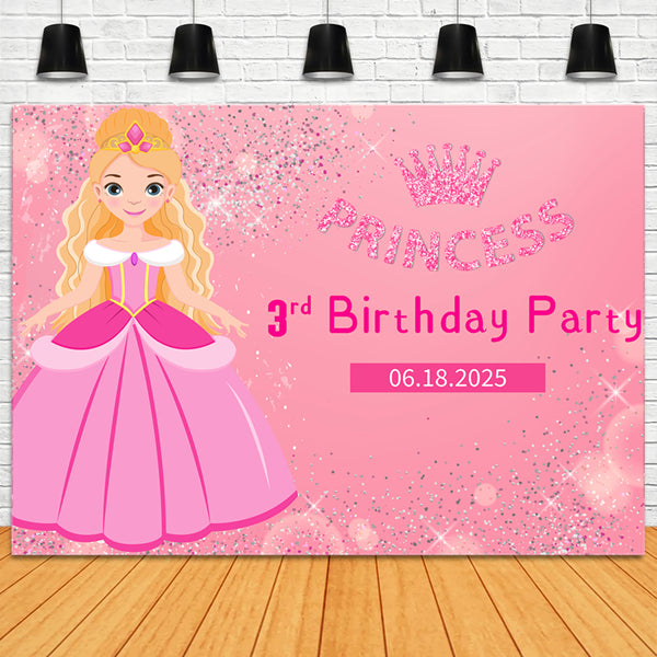 Individuell gestaltete Geburtstagskulisse Pink Girl Glittery Rosa Hintergrund LXX1-206