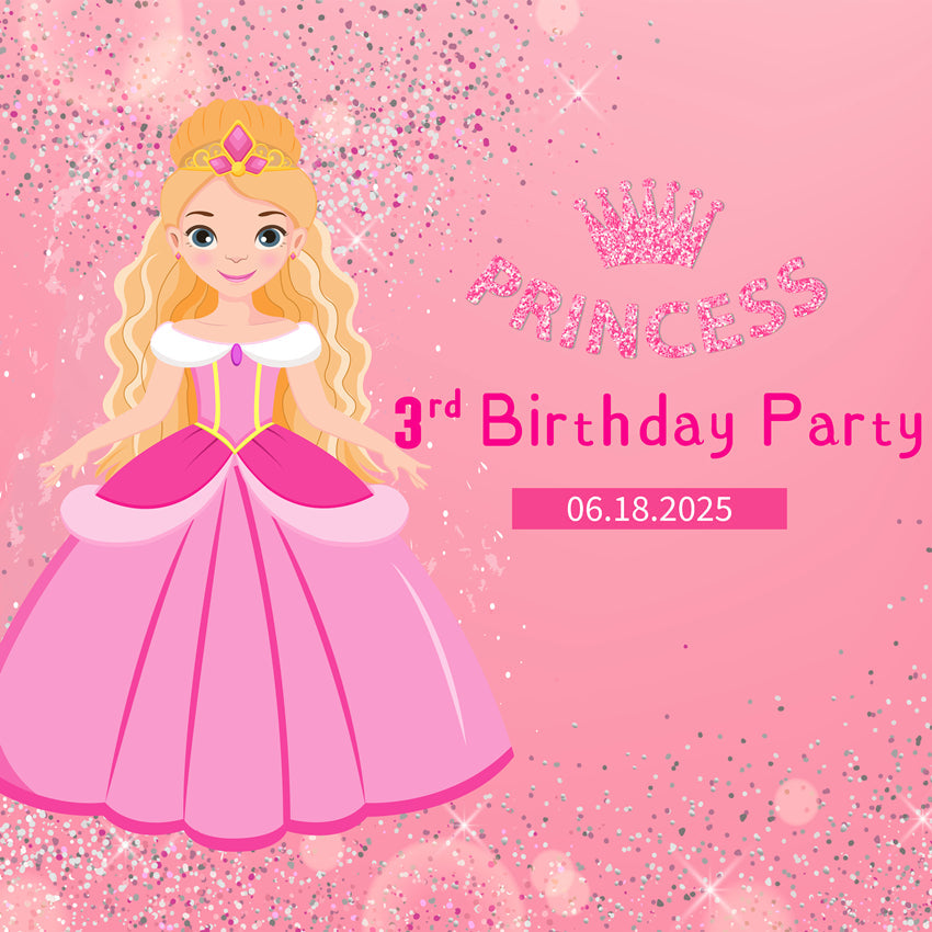 Individuell gestaltete Geburtstagskulisse Pink Girl Glittery Rosa Hintergrund LXX1-206